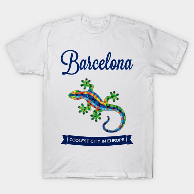 BARCELONA Gaudi Lizard (Light Colors) T-Shirt by sundressed